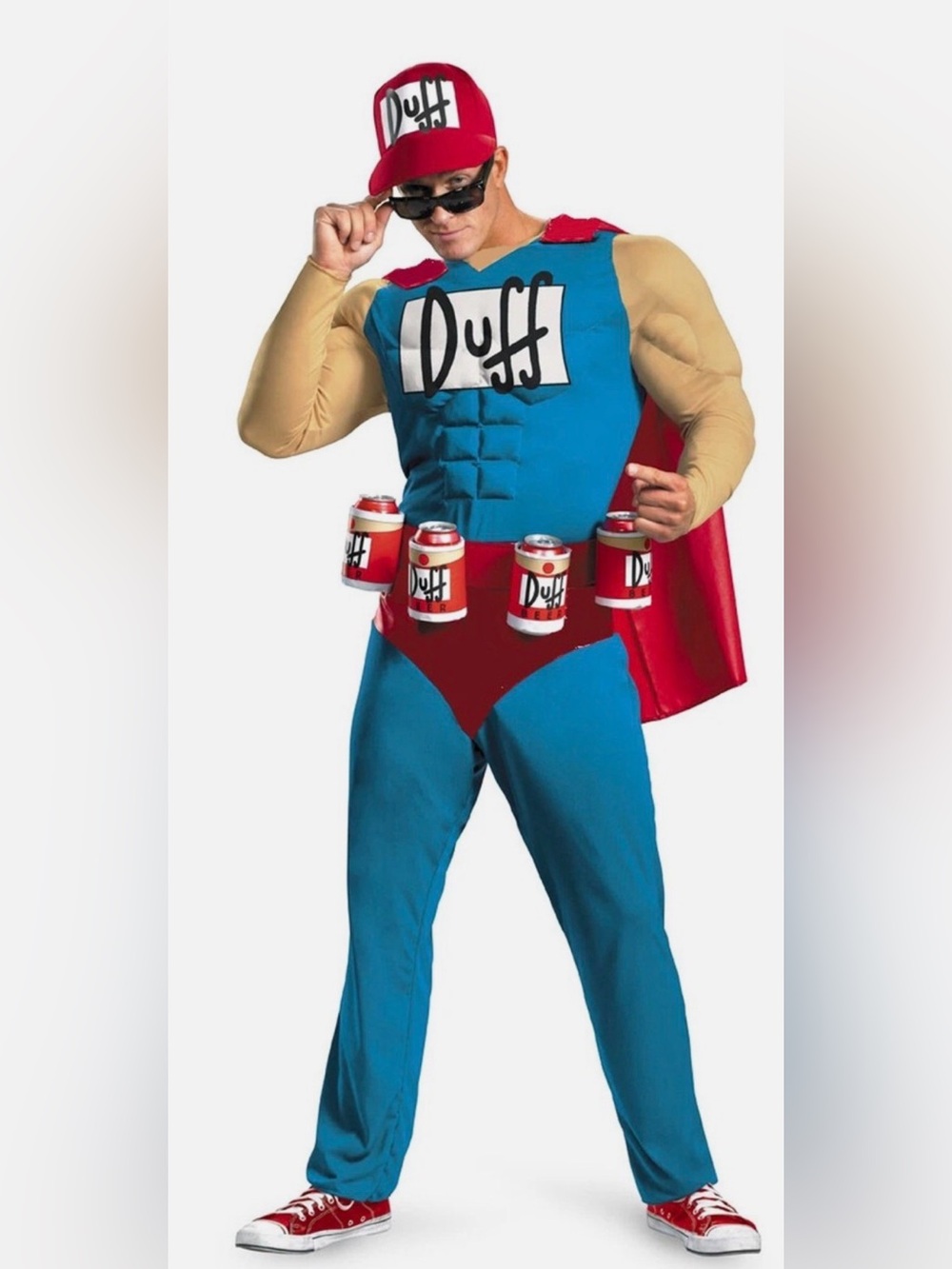 Mens Simpsons Duffman Fancy Dress Duffman Costume Beerman Fancy Dress Costume